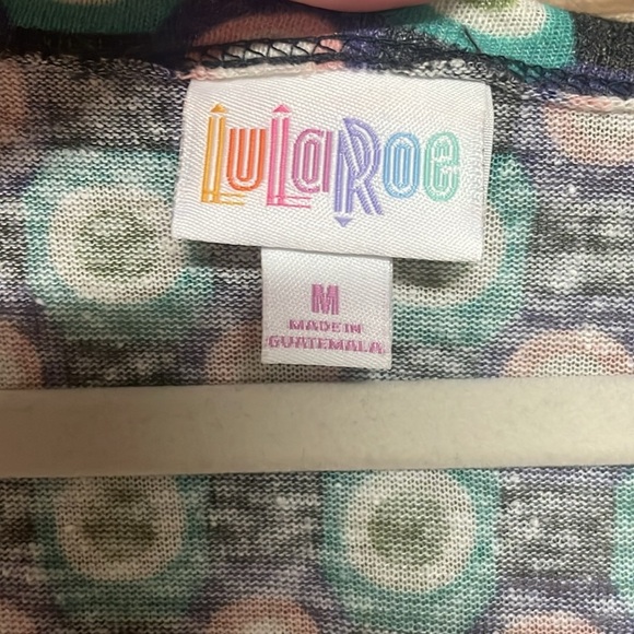 LuLaRoe size Medium Black with Multicolor Dots Patterned Lightweight Cardigan - Picture 2 of 6